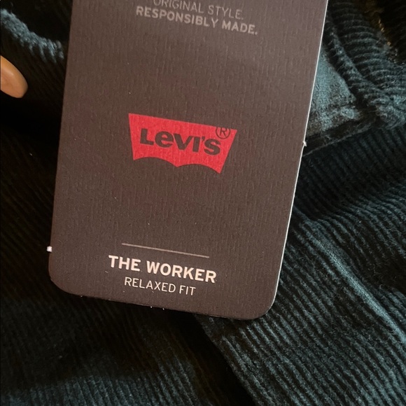 NEW Levi's Corduroy Shirt The Worker Relaxed Long Sleeve Button Green - Picture 8 of 8